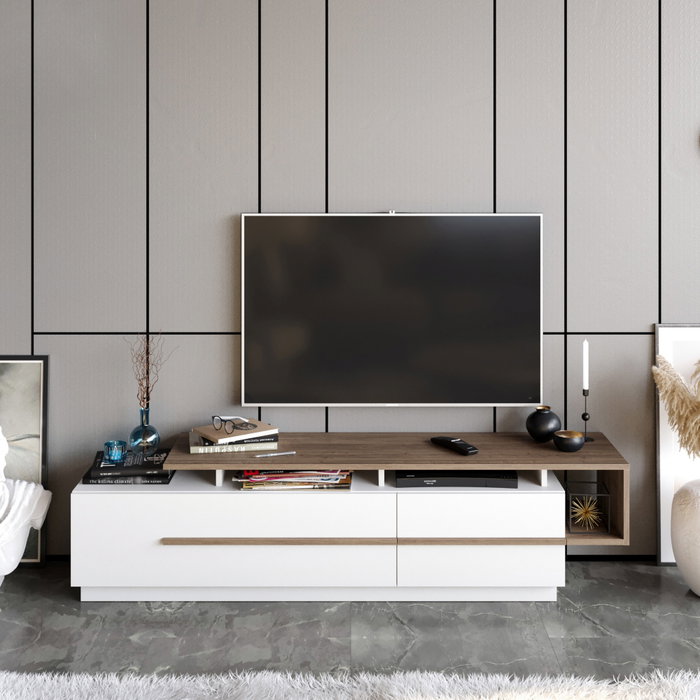 Hanah Home Pia Soporte para TV Nogal y Blanco Hanah Home Pia Soporte para TV Nogal y Blanco